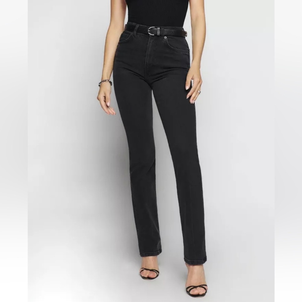 Reformation Peyton High Rise Bootcut Jeans in Erie Black size 26
